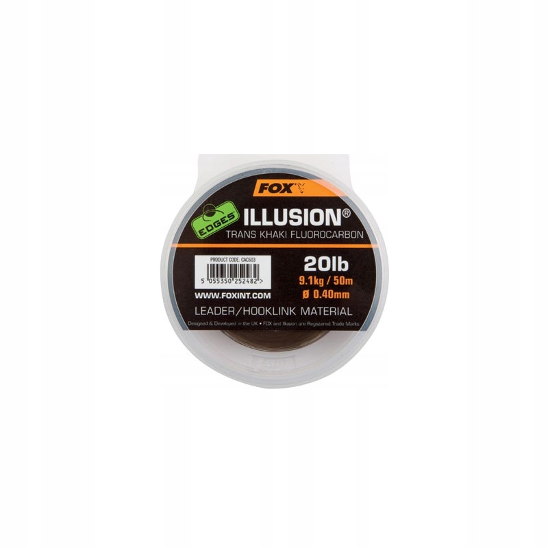 Fluorocarbon Fox Edges Illusion Leader 0,50mm Trans Khaki CAC604