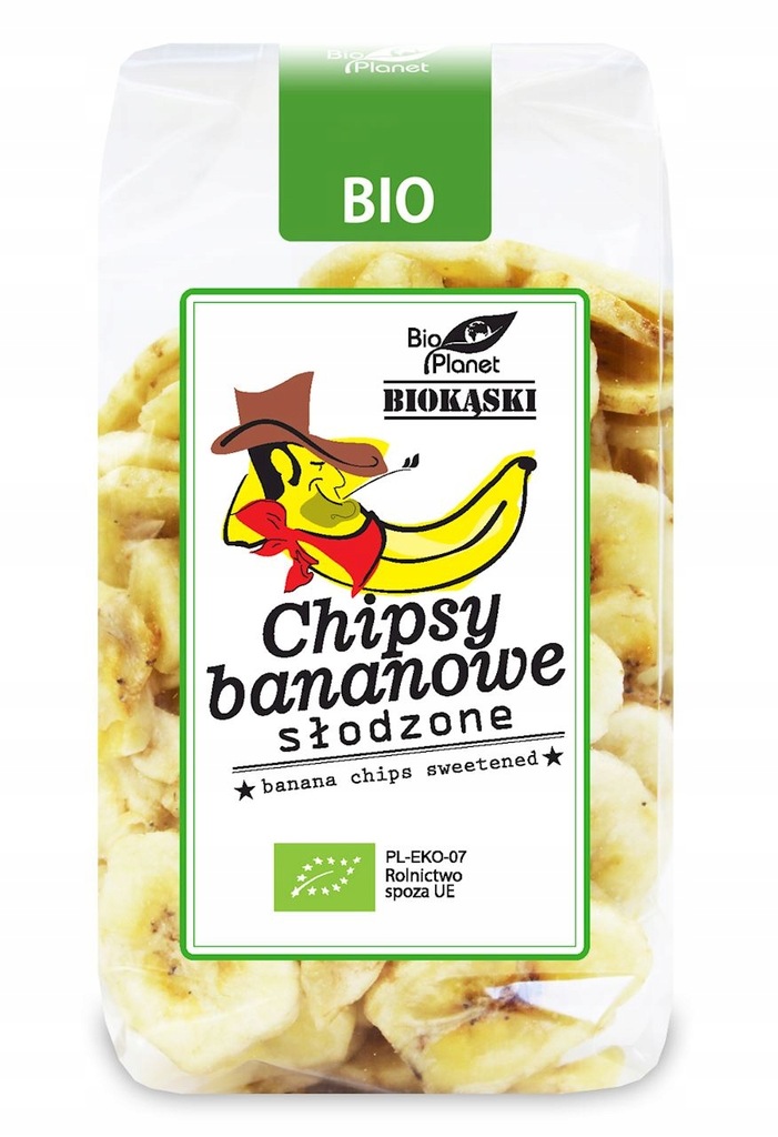 CHIPSY BANANOWE SŁODZONE BIO 150g BIO PLANET