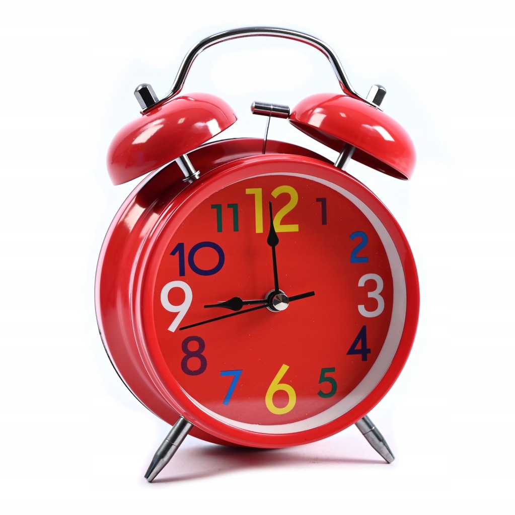 CZERWONY ZEGAR Z BUDZIKIEM GŁOŚNY ALARM