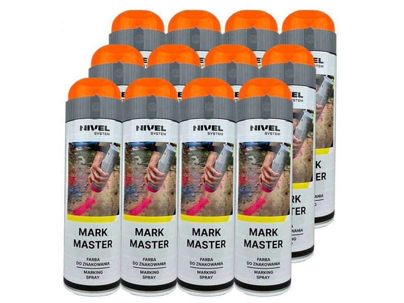 Farba geodezyjna Nivel System pomarańczowy 500 ml - karton 12 szt