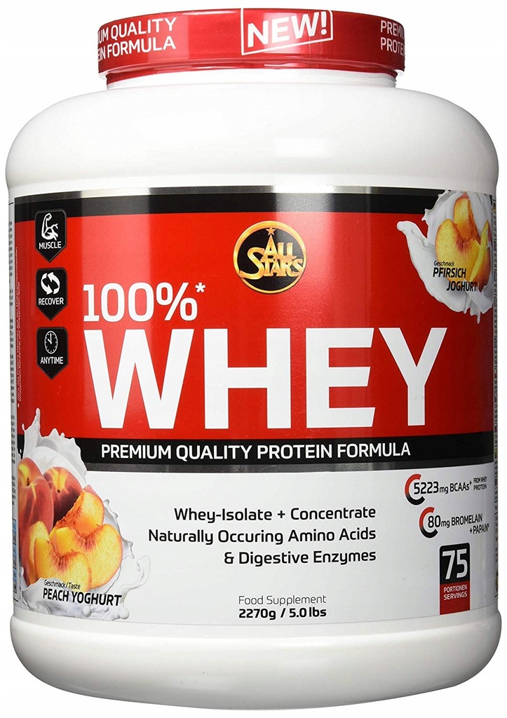 Białko All Stars Whey Protein brzoskwinia jogurt