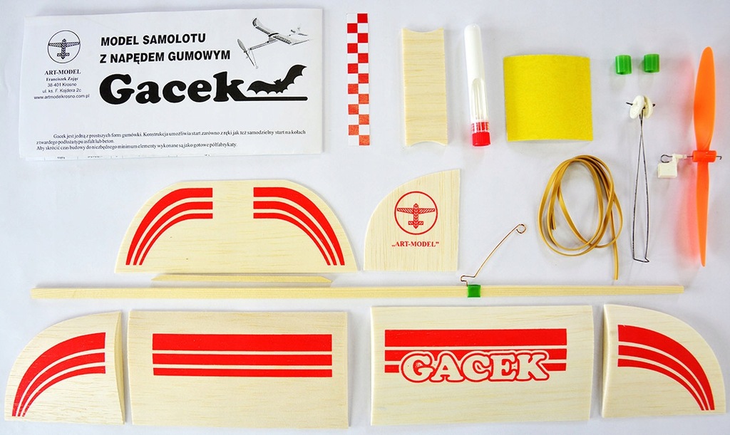 Купить Модель бальсового самолета GACEK с резиновым двигателем: отзывы, фото, характеристики в интерне-магазине Aredi.ru