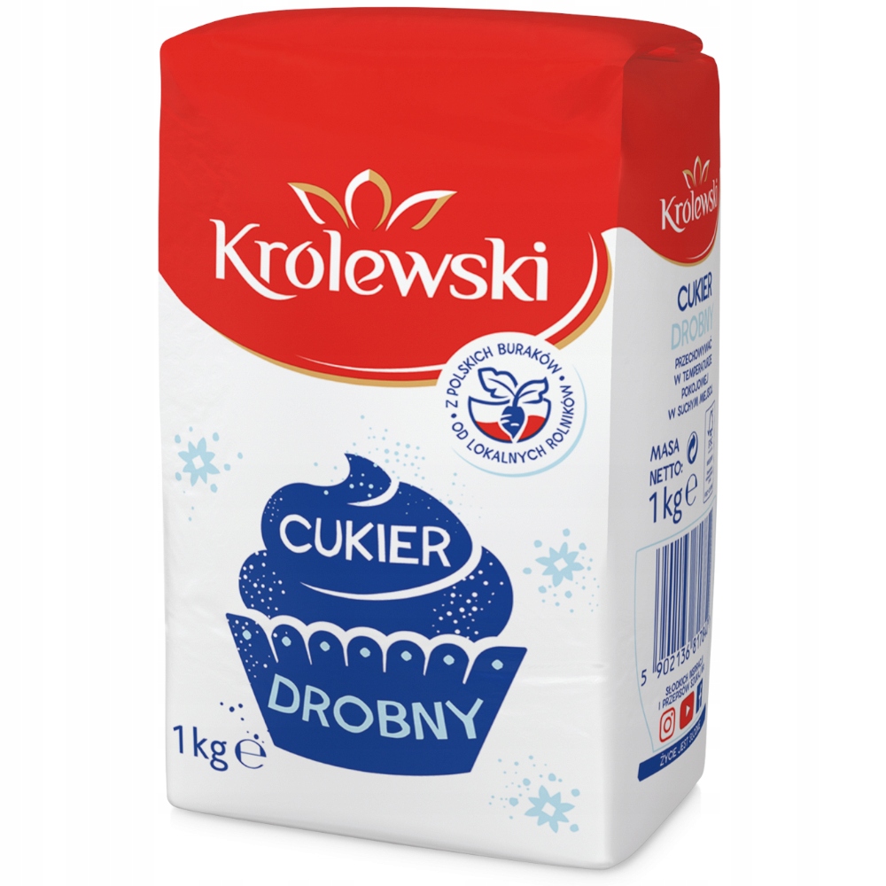 Cukier Królewski kryształ biały drobny sypki 1 kg