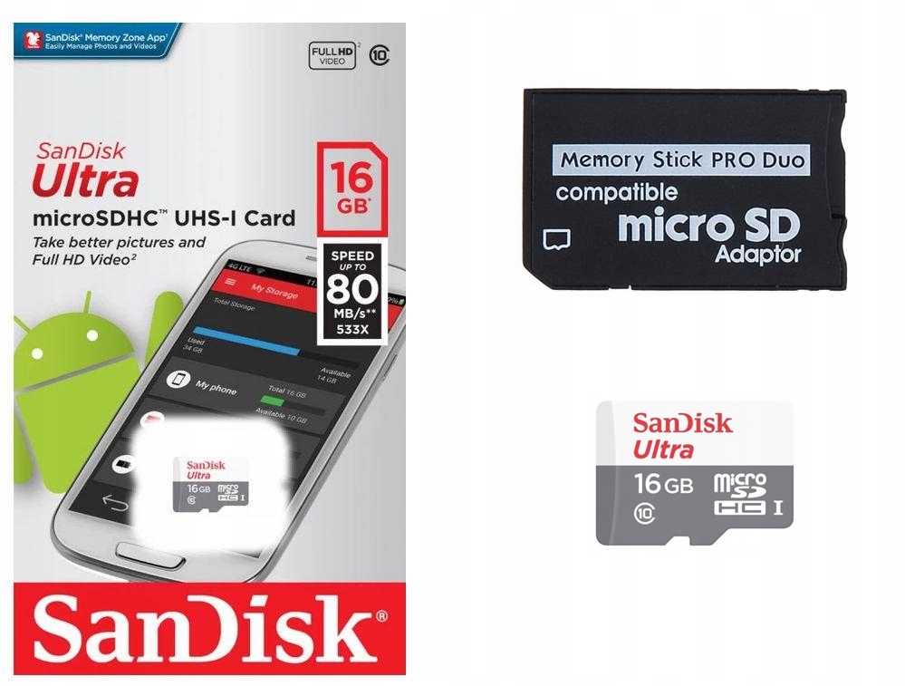 Karta MEMORY STICK PRO DUO 16GB SanDisk PSP