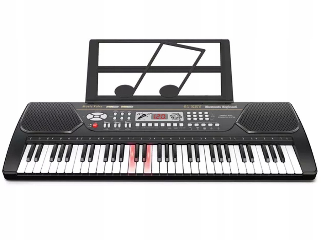 KEYBOARD PIANINO ZASILACZ MIKROFON 61 LED KLAWISZE