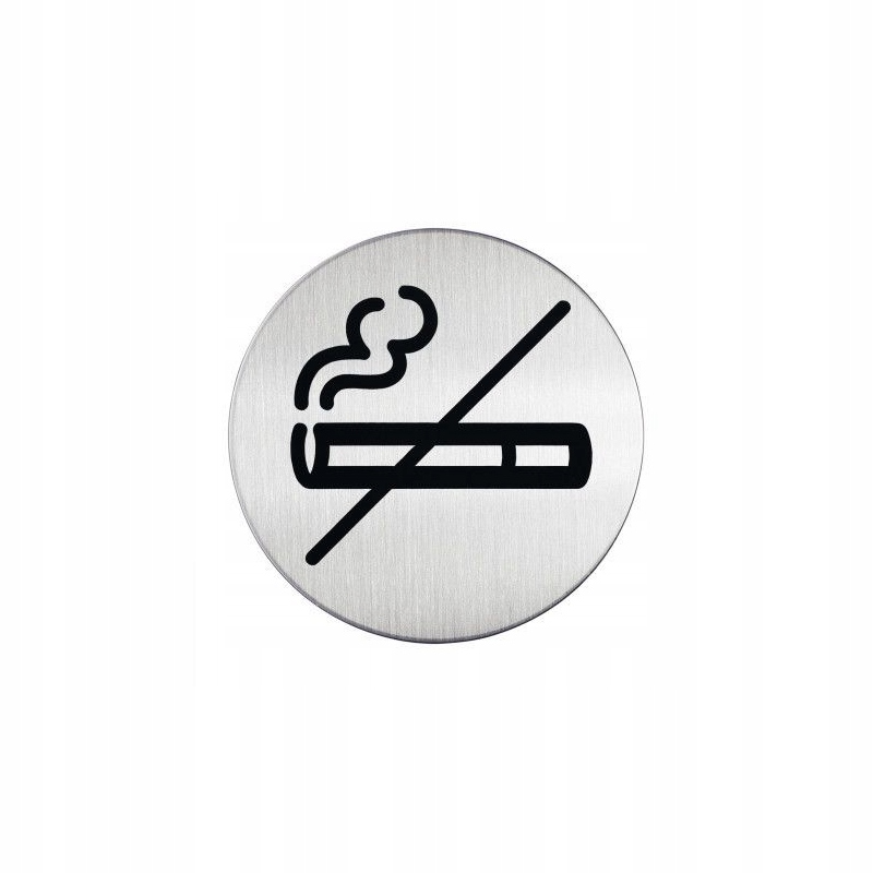 Piktogram tabliczna na drzwi zakaz palenia srebrny