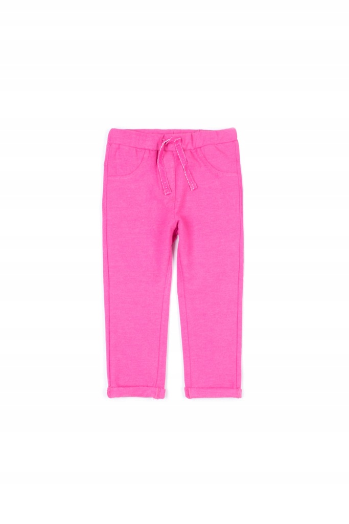 Różowe dziewczęce spodnie z wiązaniem 62