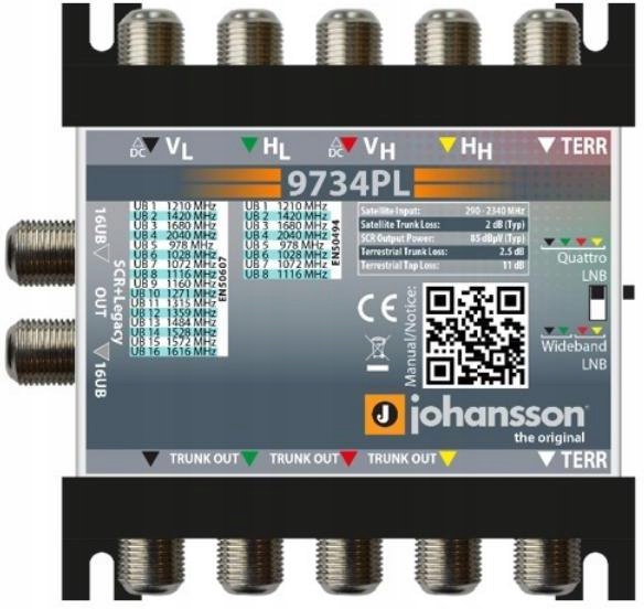 Multiswitch Unicable II Johansson 9734PL ver.2 - 5