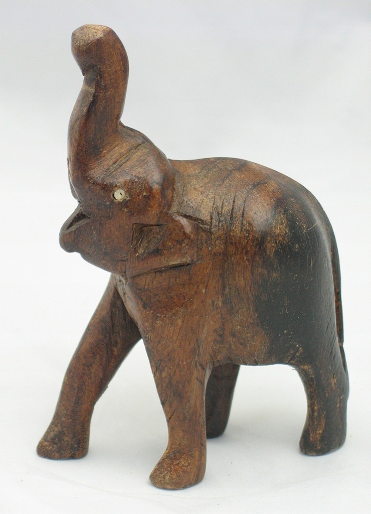 Słoń stara figurka drewno