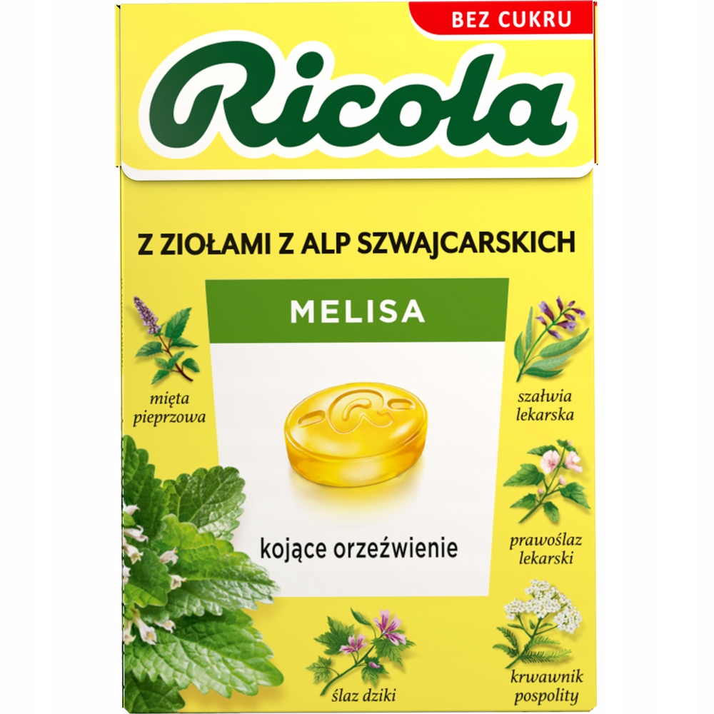 Szwajcarskie cukierki ziołowe Ricola melisa 27,5 g
