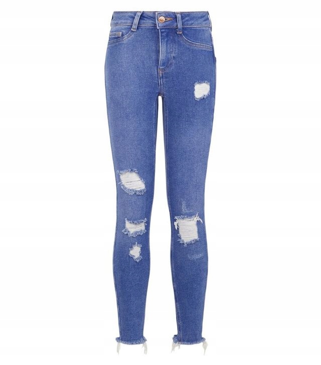 NEW LOOK jeansy super SKINNY wysoki STAN 134/9