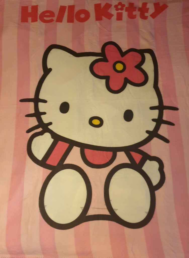 DUŻY KOC POLAROWY KOTEK KOT HELLO KITTY 125x150