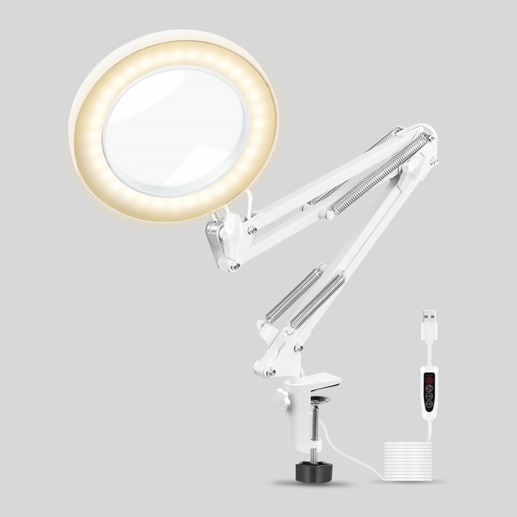 1 sztuka 5-krotna lampa biurkowa ze szkłem