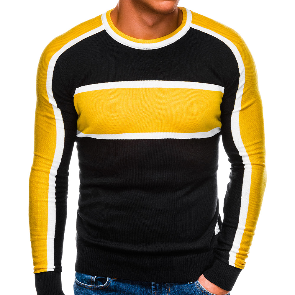 Sweter męski bluza do jeansów E145 żółty L