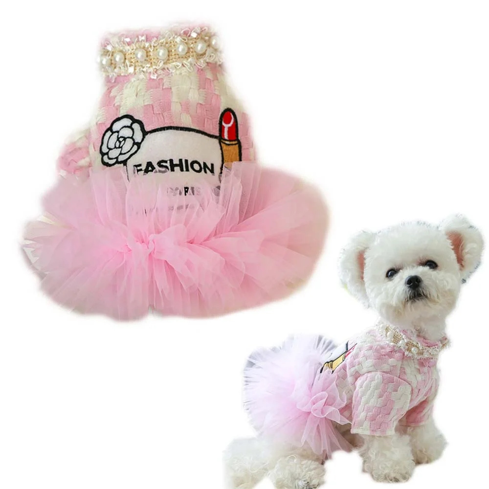Ekskluzywna różowa sukienka dla psa FASHION XL