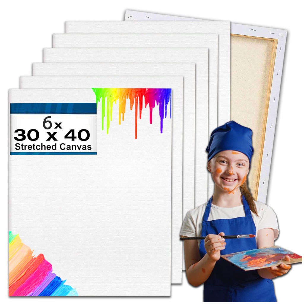 PŁÓTNO MALARSKIE PODOBRAZIE DO MALOWANIA BIAŁE BAWEŁNIANE ZESTAW 6szt 30x40