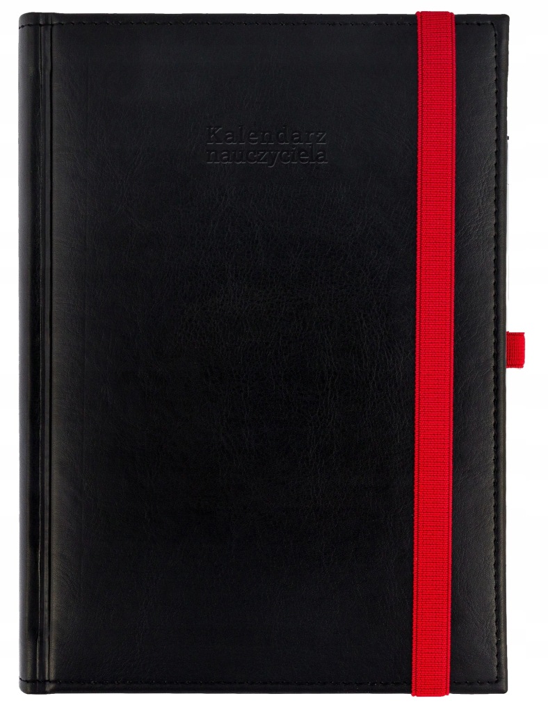 Kalendarz nauczyciela 2025/26, A5, Nebraska z gumką, czarny
