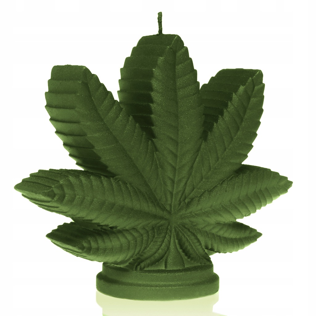 Świeczka Marihuana Liść , Marijuana Leaf zielona