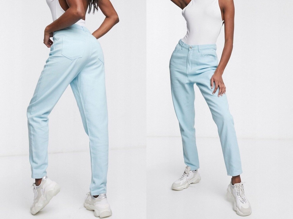 MISSGUIDED błękitne spodnie jeansowe 44