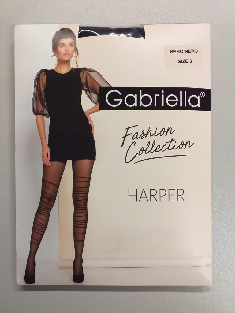 GABRIELLA HARPER Rajstopy wzór 2-S / Nero/nero