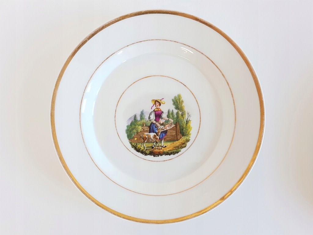 KPM Berlin ozdobny talerz ręcznie malowany 1837-44