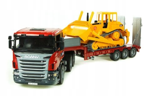 Bruder 03555 Ciężarówka Scania naczepa buldożer 8937501607