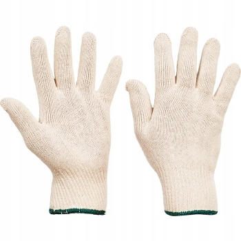 Rękawice bezszwowe dziane bawełniane białe roz. 8