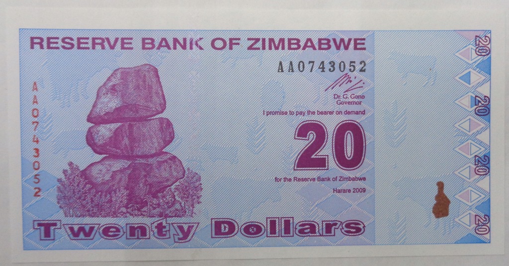 BANKNOTY ZAGRANICZNE - ZIMBABWE 20 / 521
