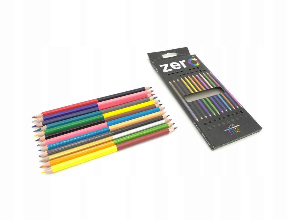 Kredki ołówkowe podwójne Zero Duos, 24 kolory