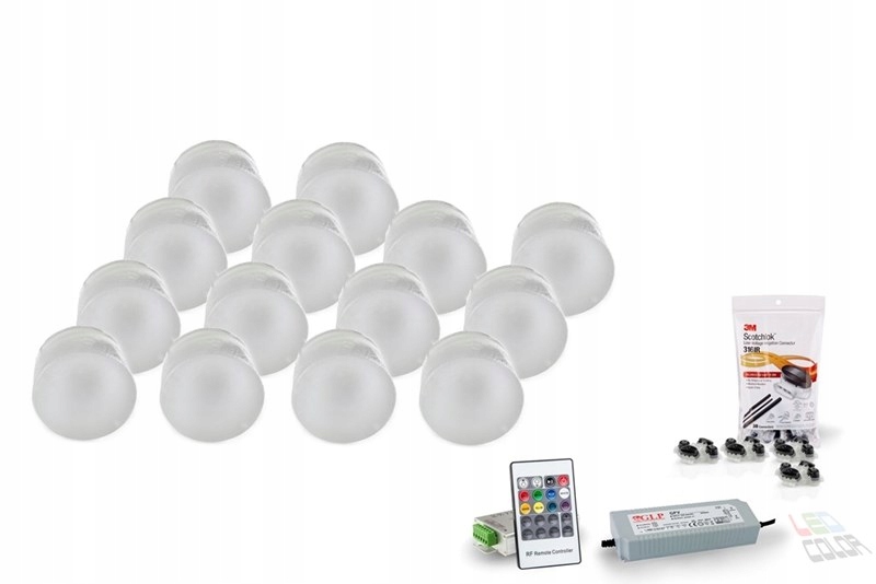 14x Świecąca Kostka Brukowa LED Koło 75x55 mm RGB