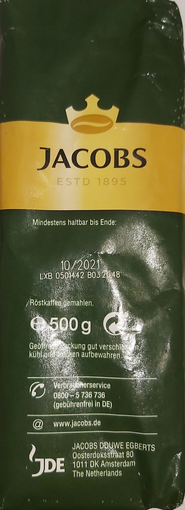 Купить НЕМЕЦКИЙ МОЛОТЫЙ КОФЕ JACOBS Kronung 500г: отзывы, фото, характеристики в интерне-магазине Aredi.ru