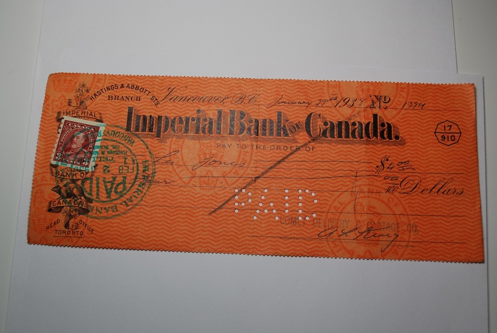CZEK IMPERIAL BANK CANADA 1938 r