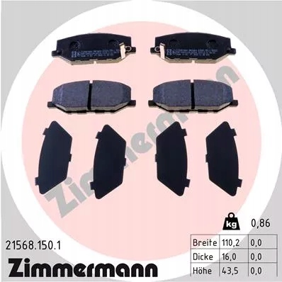 KLOCKI HAMULC. SUZUKI JIMNY 18- PRZÓD 21568.150.1/