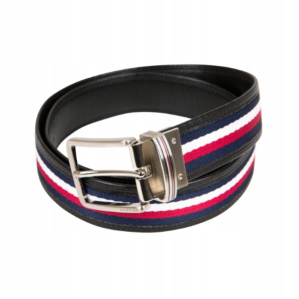 Tommy Hilfiger CZARNY dwustronny PASEK męski 34