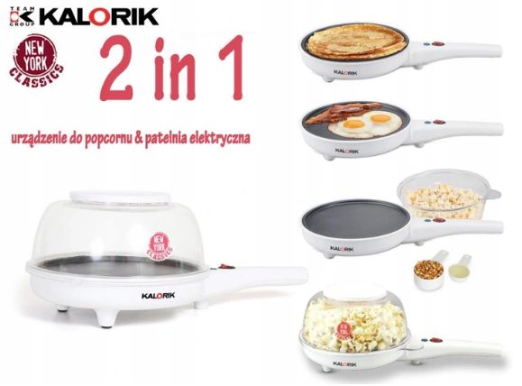 Patelnia elektryczna do popcornu jajka omletu 2w1