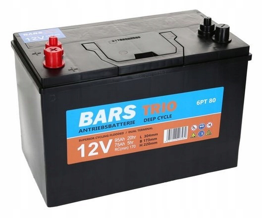 AKUMULATOR TRAKCYJNY BARS TRIO DEEP CYCLE 12V 95Ah GR27 DOSTAWA ŁÓDŹ