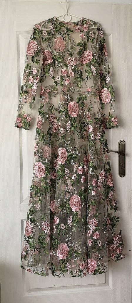 Asos sukienka haftowana maxi 38 M