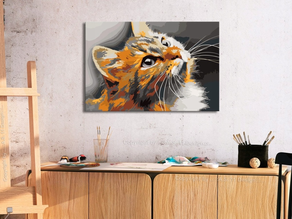 Купить Картина для самостоятельной росписи - Рыжий кот 60х40.: отзывы, фото, характеристики в интерне-магазине Aredi.ru