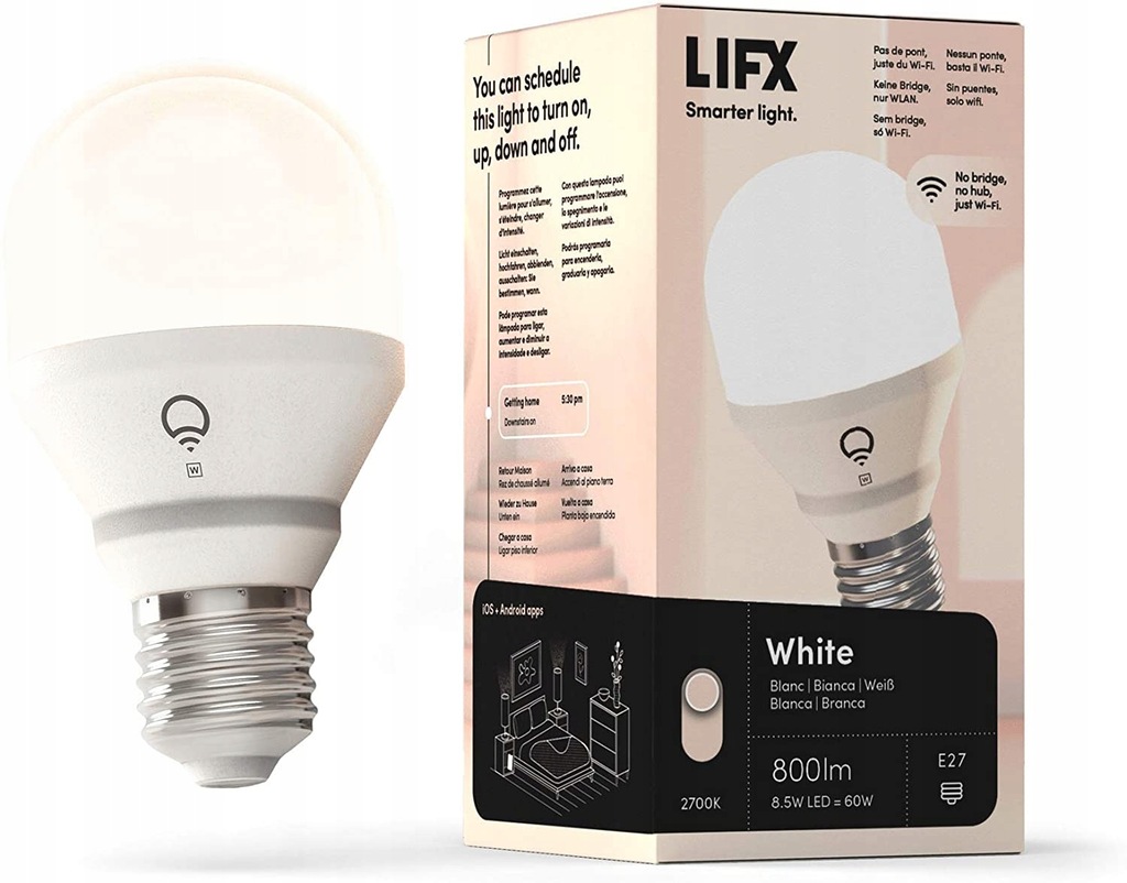 Biała inteligentna lampka LED LIFX Wi-Fi E27