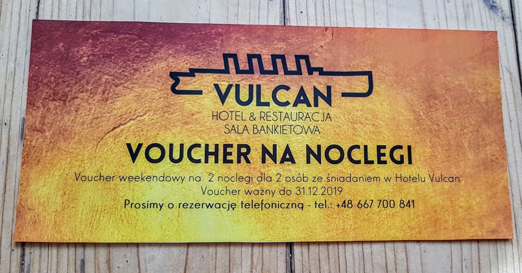 VOUCHER na nocleg w Hotel&Restauracja VULCAN