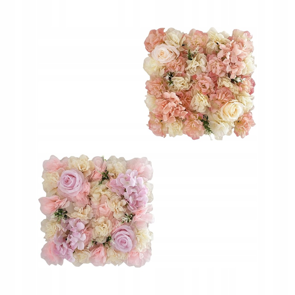2pcs Wall Panel Artificial Flower Decorative Silk Light Champagne Pink