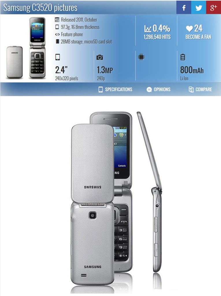 Samsung GT-C3520, Odporny, PL, GW24m, SREBRNY - 7291159752 - oficjalne ...