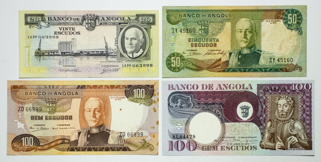 Angola, Zestaw banknotów, 4 sztuki