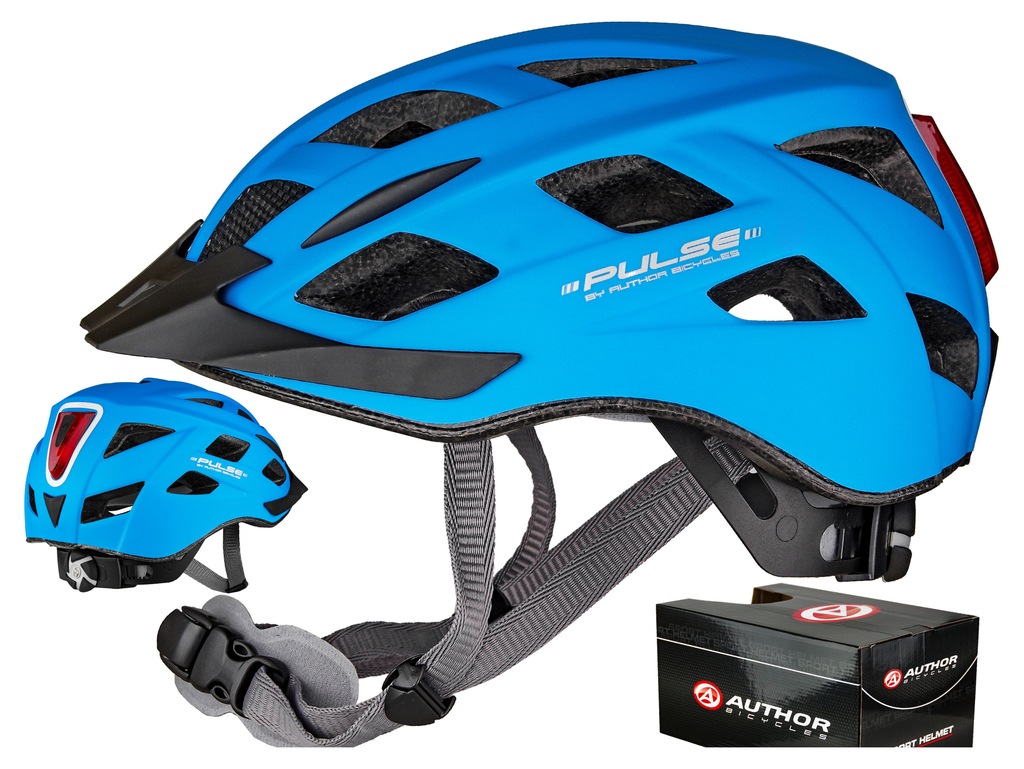 KASK ROWEROWY AUTHOR PULSE LED X8 BLUE 58-61 CM