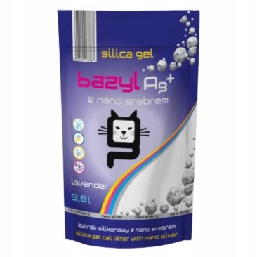 BAZYL Ag+ SILICAT Lavender 3,8L Żwirek silikonowy