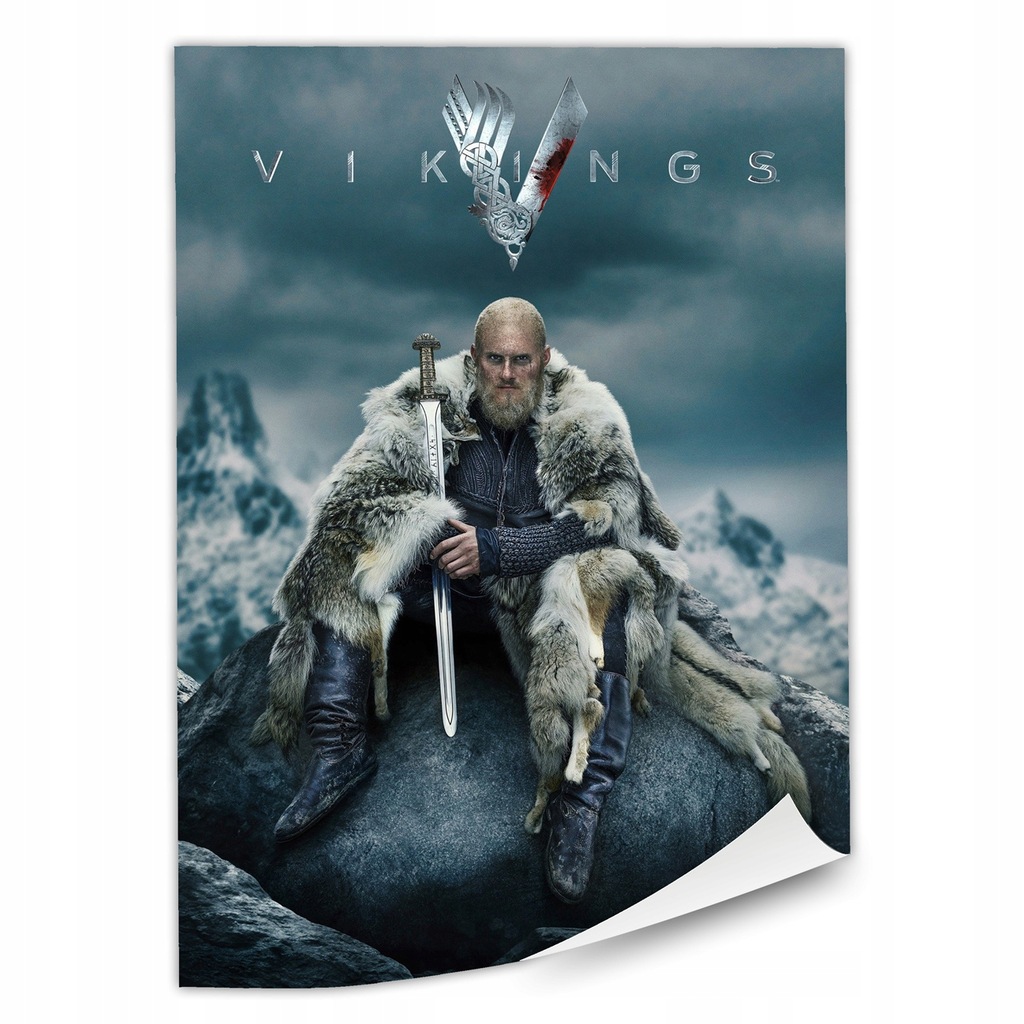 1x PLAKAT NA ŚCIANĘ VIKINGS BJORN LOTHBROK 70x100