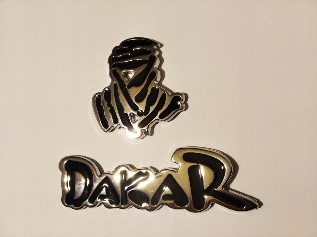 Emblematy Dakar jeep 3D stalowe chrom