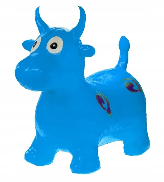 Skoczek gumowy krówka krowa niebieski