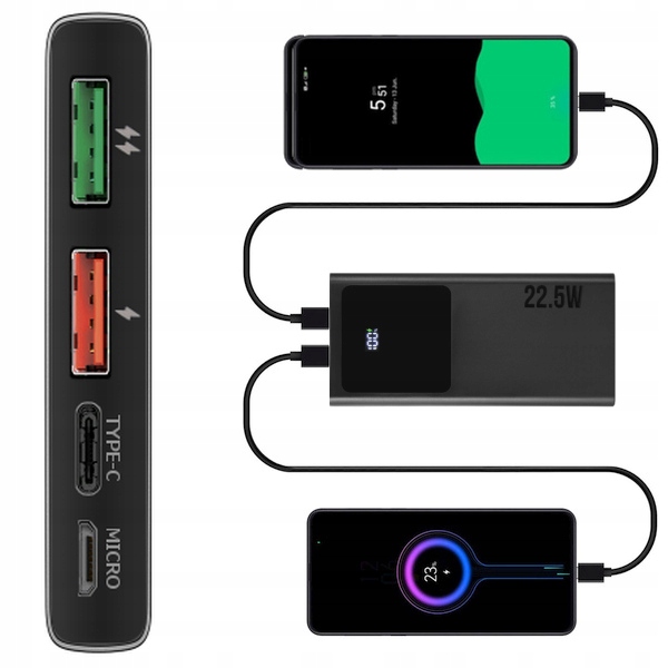 Power bank bateria zewnętrzna USB PD do HOTWAV W10 PRO