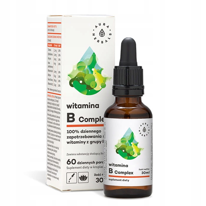 AURA HERBALS WITAMINA B COMPLEX B1 B2 B3 B6 B12 BIOTYNA